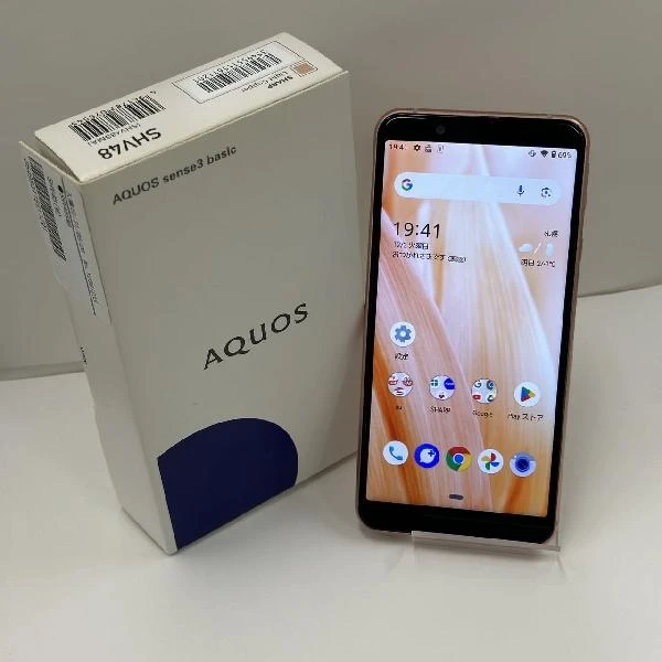 AQUOS sense3 basic SHV48 au 32GB SIMロック解除済 極美品 ライトカッパー