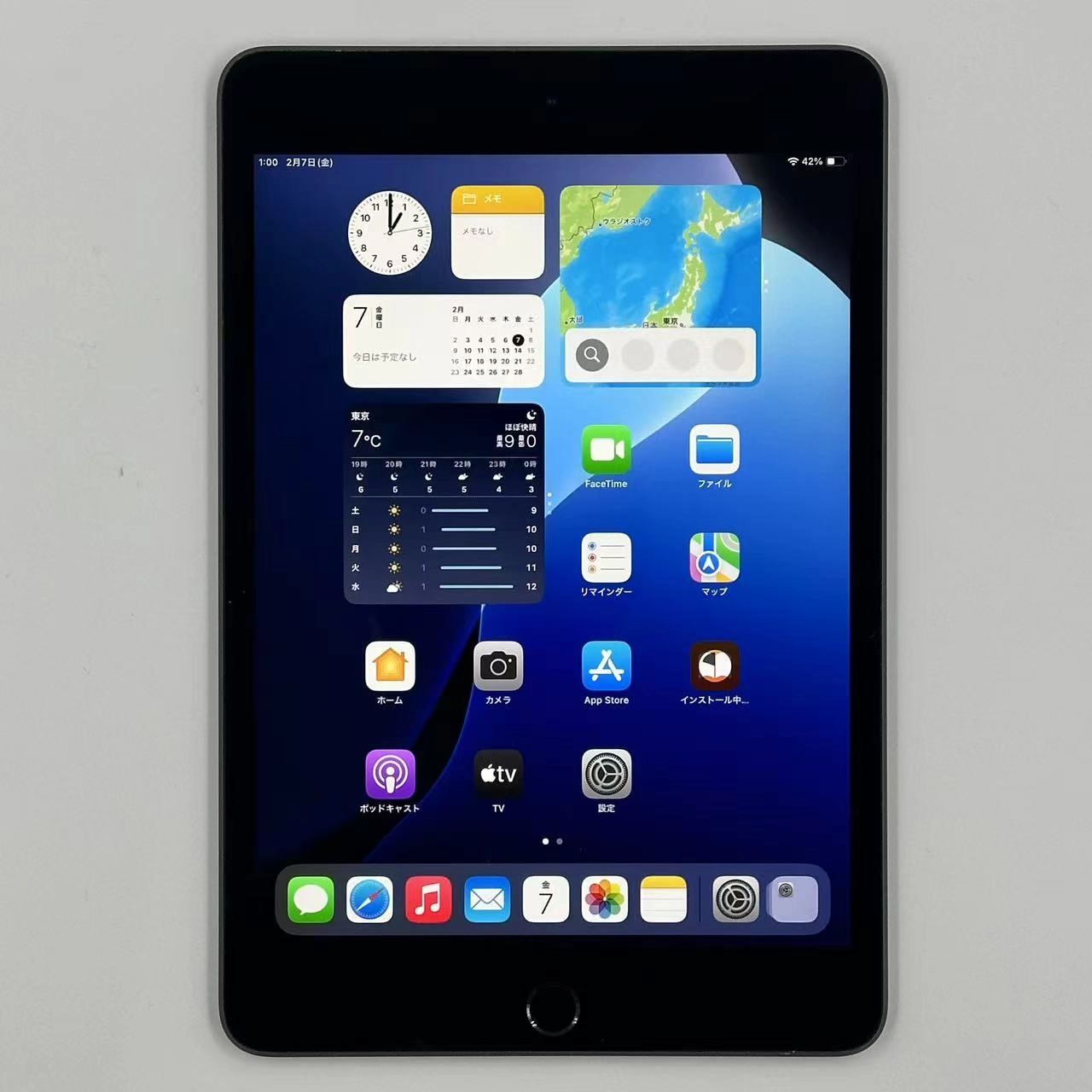 iPad mini 第5世代 海外版Wi-Fiモデル 64GB スペースグレイ MUQW2ZP/A 極美品