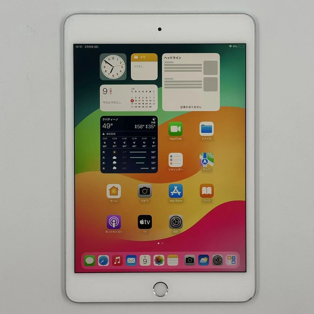 iPad mini 第5世代 海外版Wi-Fiモデル 64GB MUQX2ZP/A 美品 シルバー