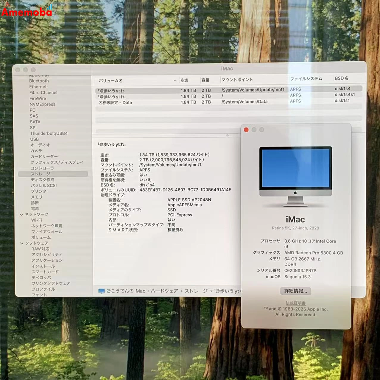 iMac Retina 5K 27インチ 2020 64GB/2TB シルバー A2115