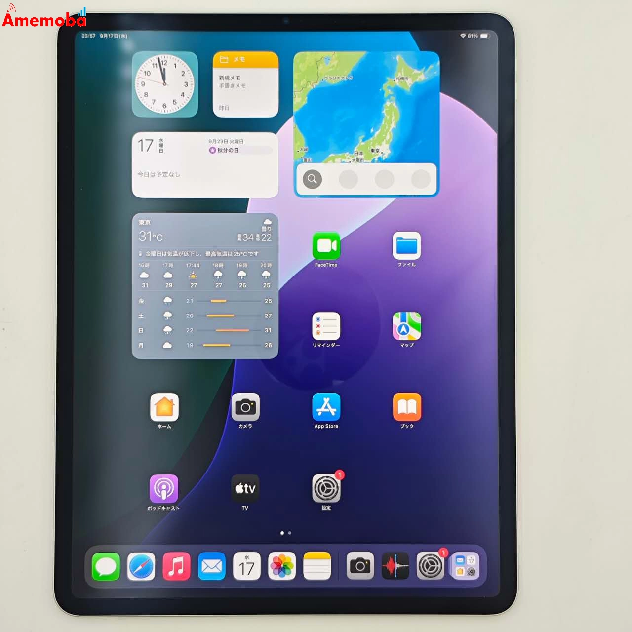 iPad Pro 12.9インチ 第6世代 Wi-Fiモデル 256GB シルバー MNXT3J/A 新品同様