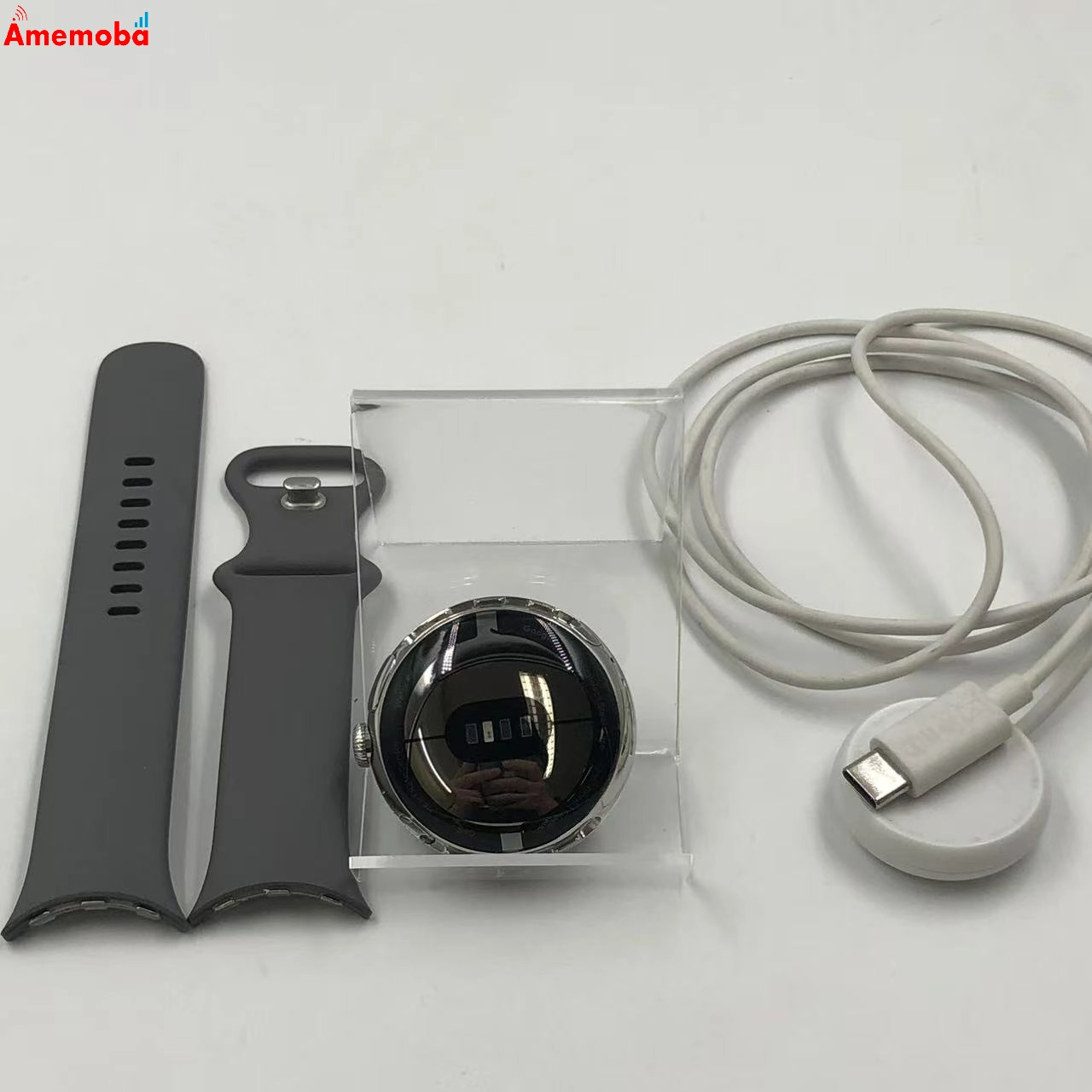 Google Pixel Watch * Polished Silver ステンレス ケース GQF4C SIMフリー 美品
