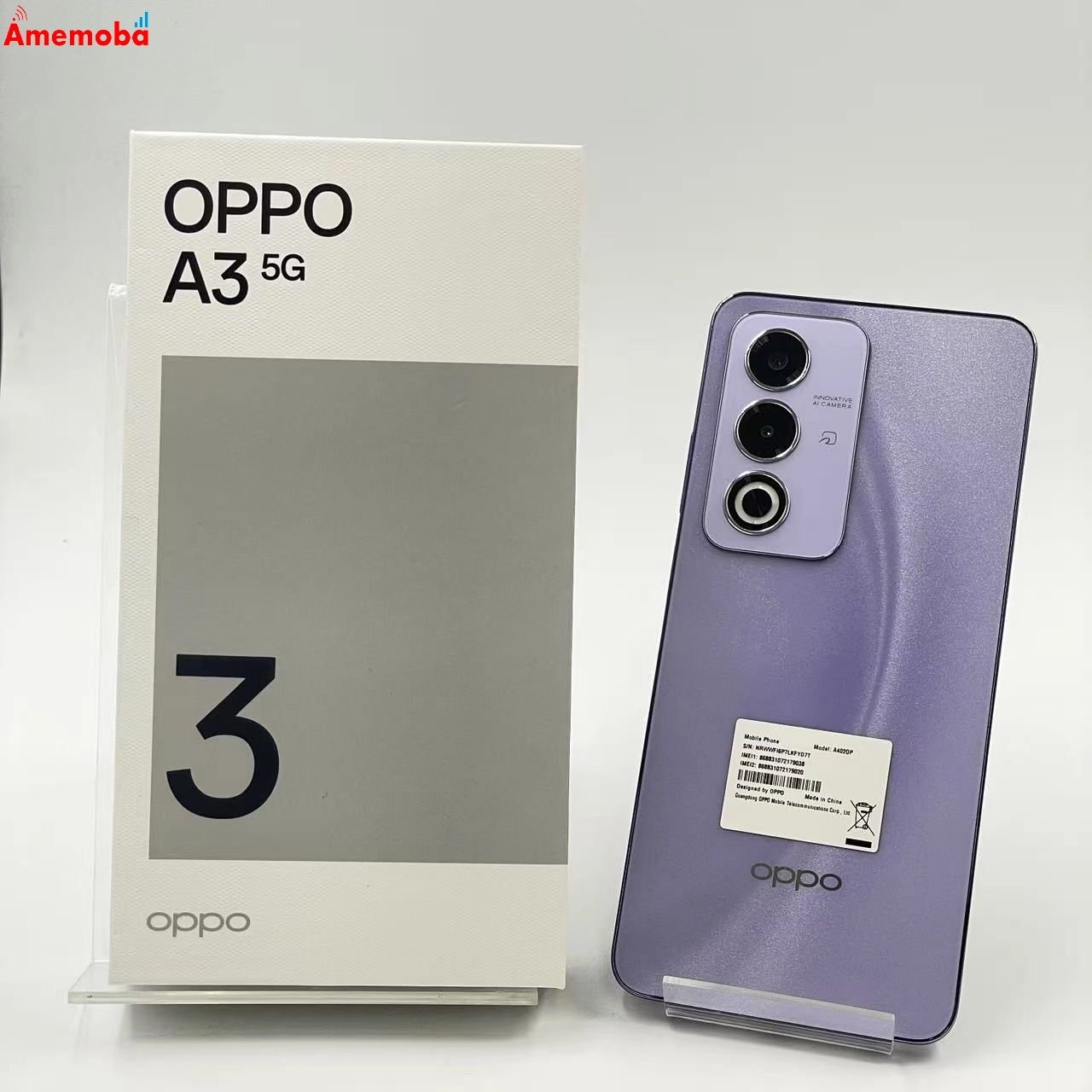 OPPO A3 5G 4GB/128GB パープル A402OP Y!mobile版SIMフリー 新品同様