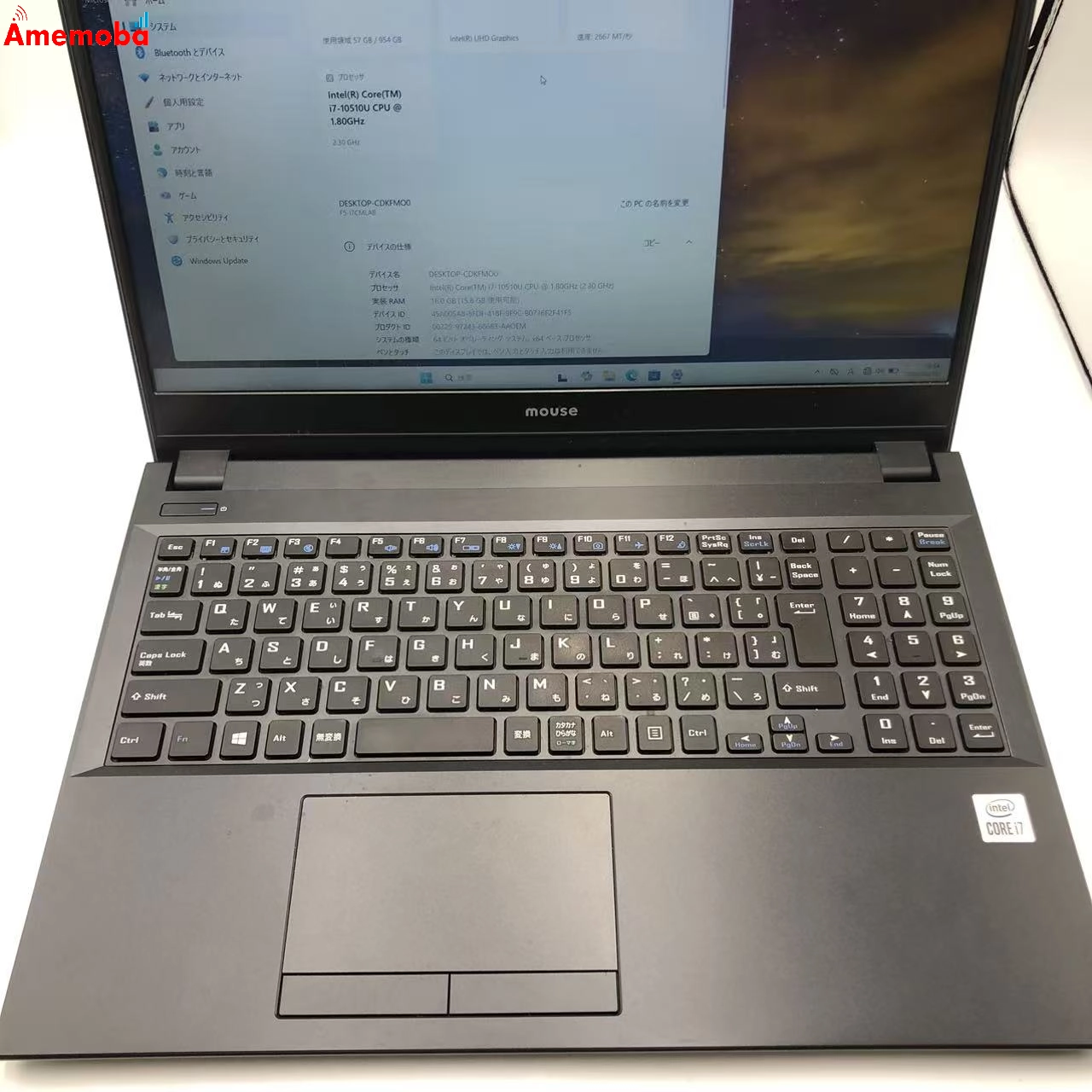 mouse F5-i7CMLAB/Core i7 10510U 1.80GHz/16GB/1TB NVMe SSD/15.6型フルHD液晶 美品