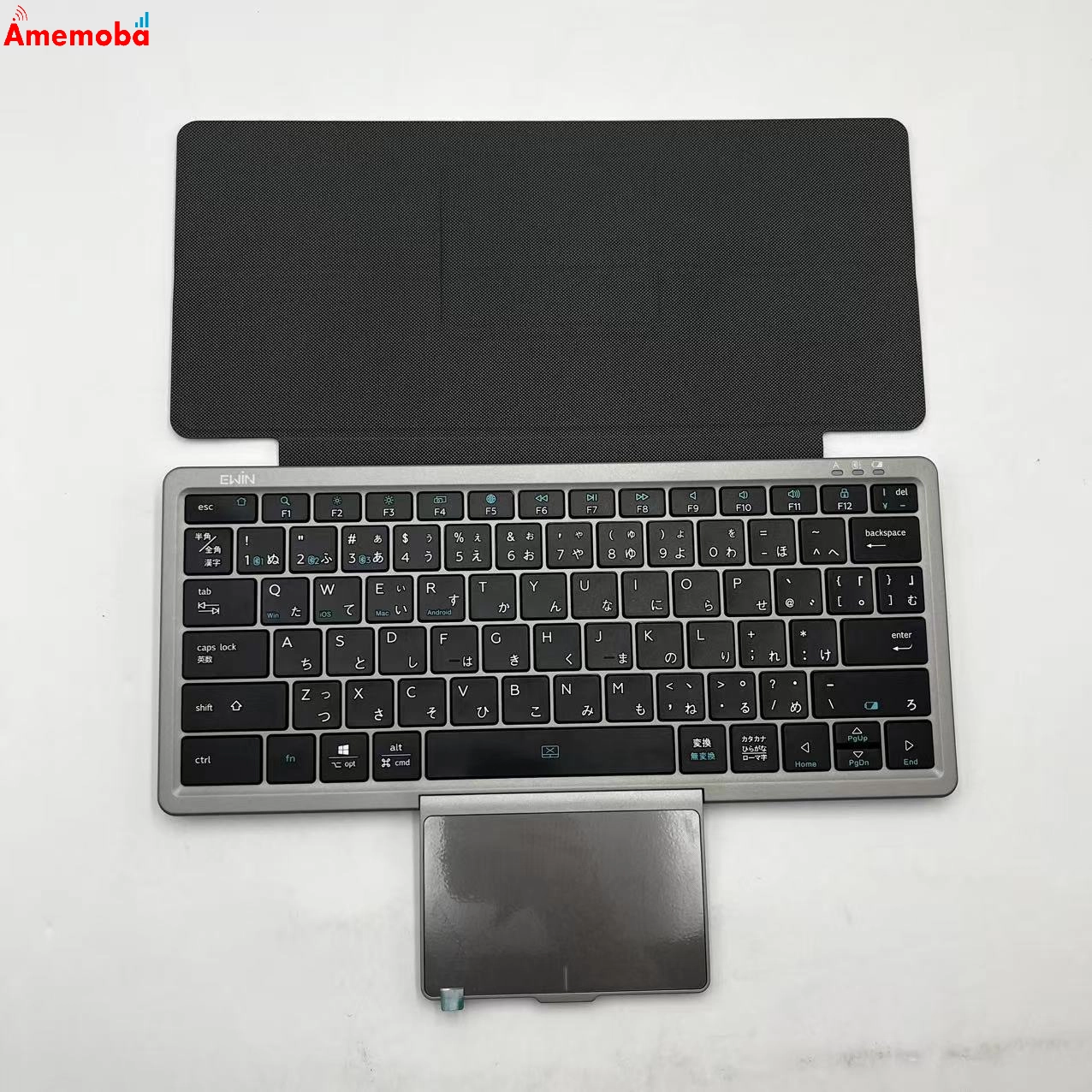 Ewin Bluetooth ワイヤレスキーボード タッチパッド搭載 マルチペアリング * グレー KF8700 極美品