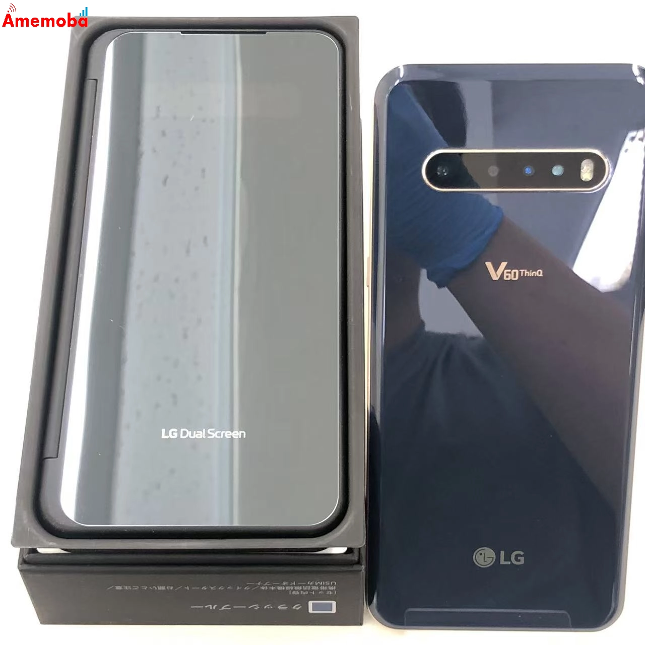 LG V60 ThinQ 5G 128GB クラッシーブルー A001LG20s デュアルスクリーン付属 SoftBank版SIMフリー 美品