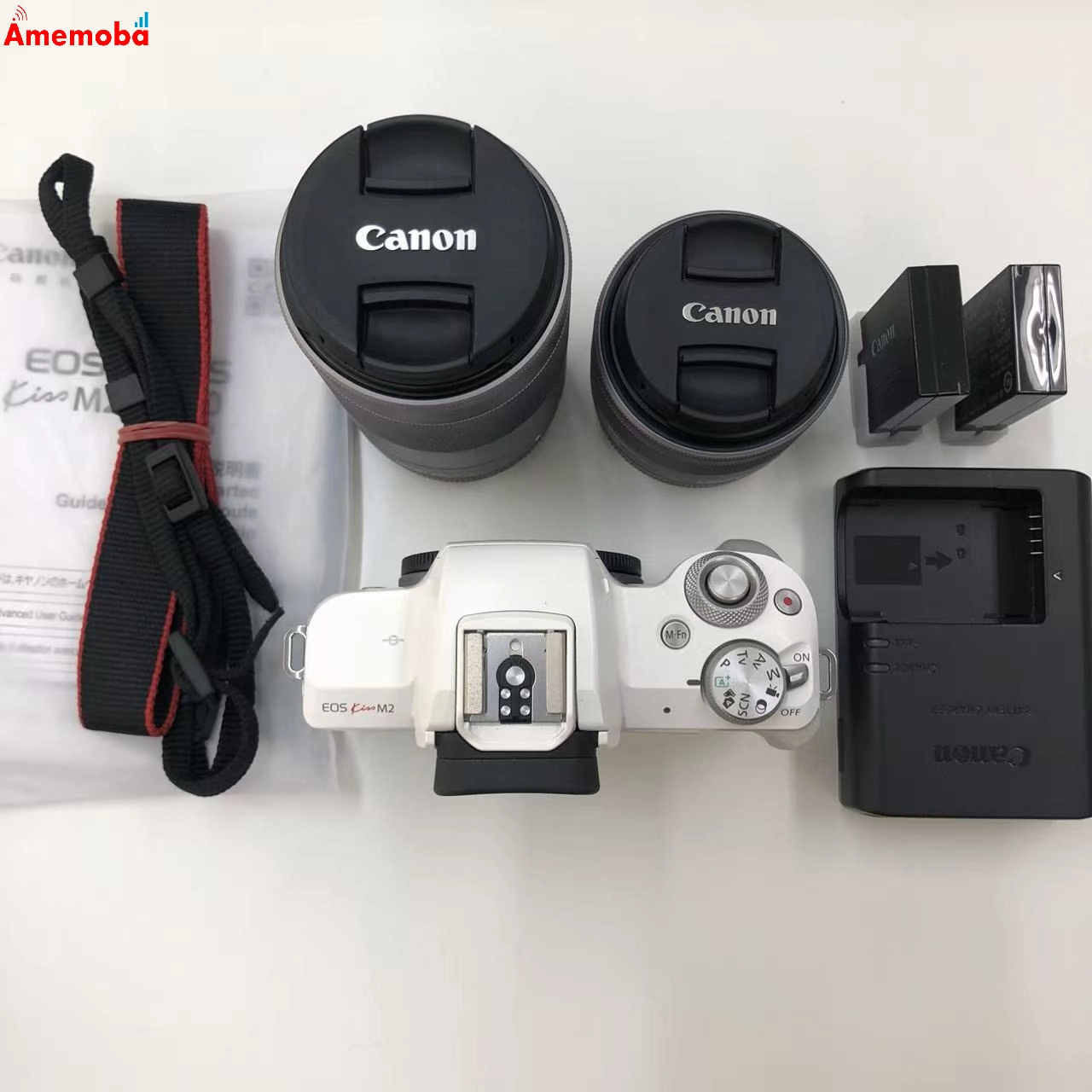 EOS Kiss M2 ダブルズームキット - ホワイト KISSM2BK-WZK  美品 SIMフリー