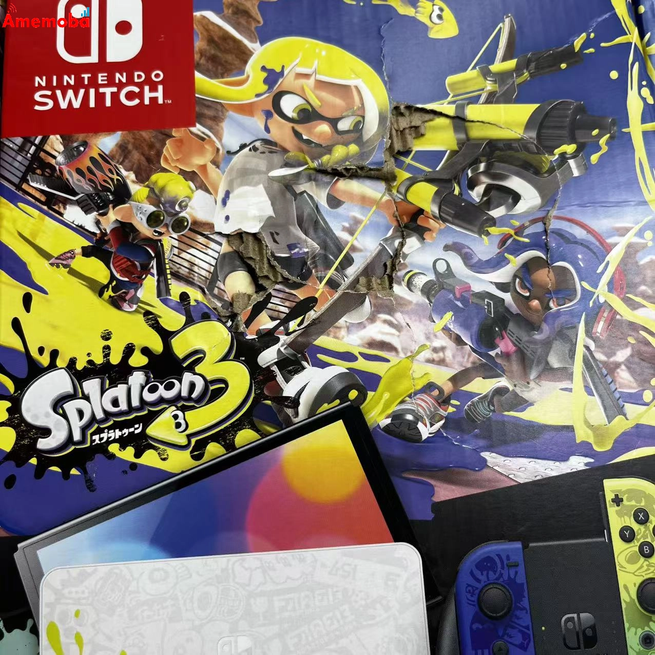Nintendo Switch(有機ELモデル) スプラトゥーン3エディション 32GB ブラック HEG-S-KCAAA 美品