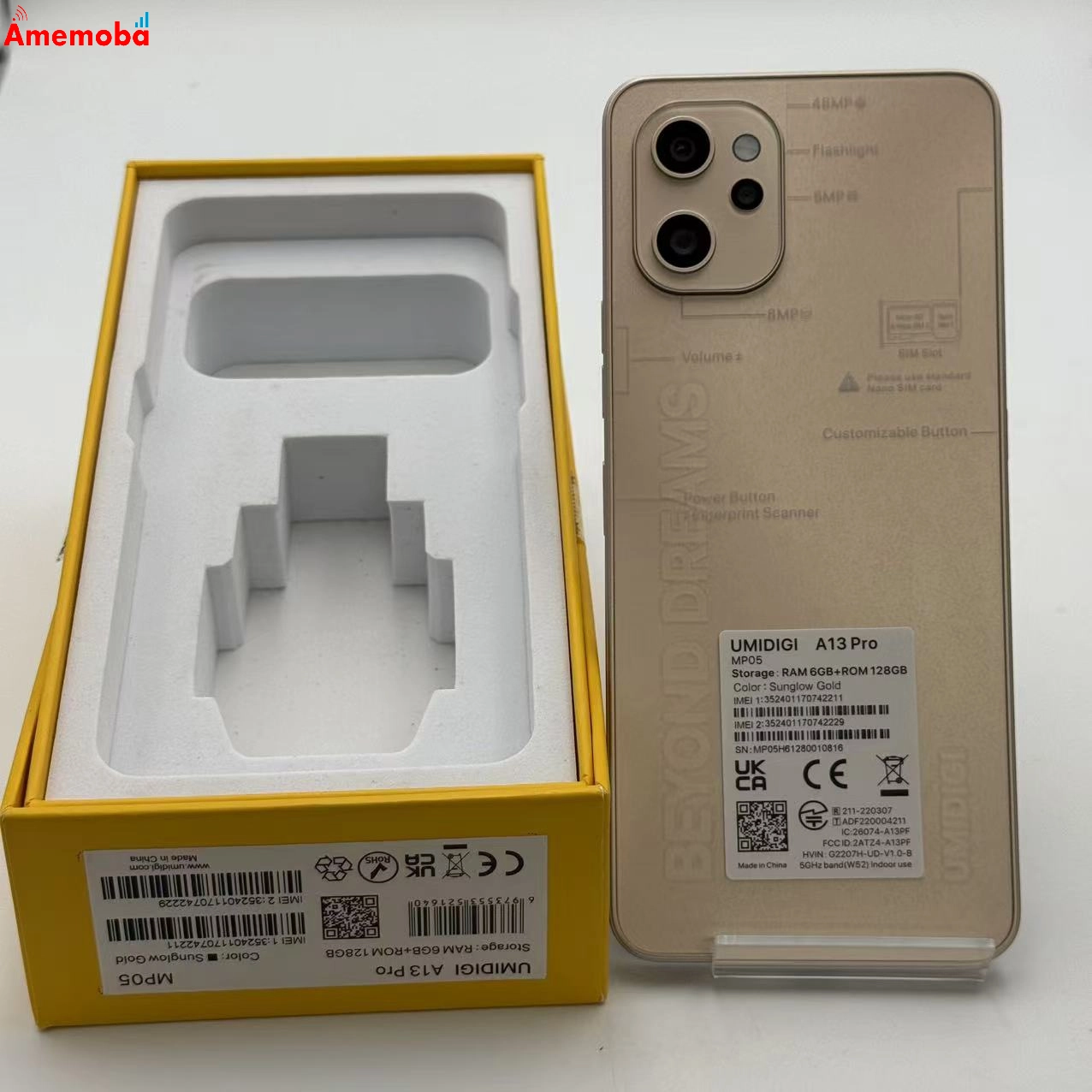 UMIDIGI A13 Pro 128GB Sunglow Gold MP05 SIMフリー 新品同様