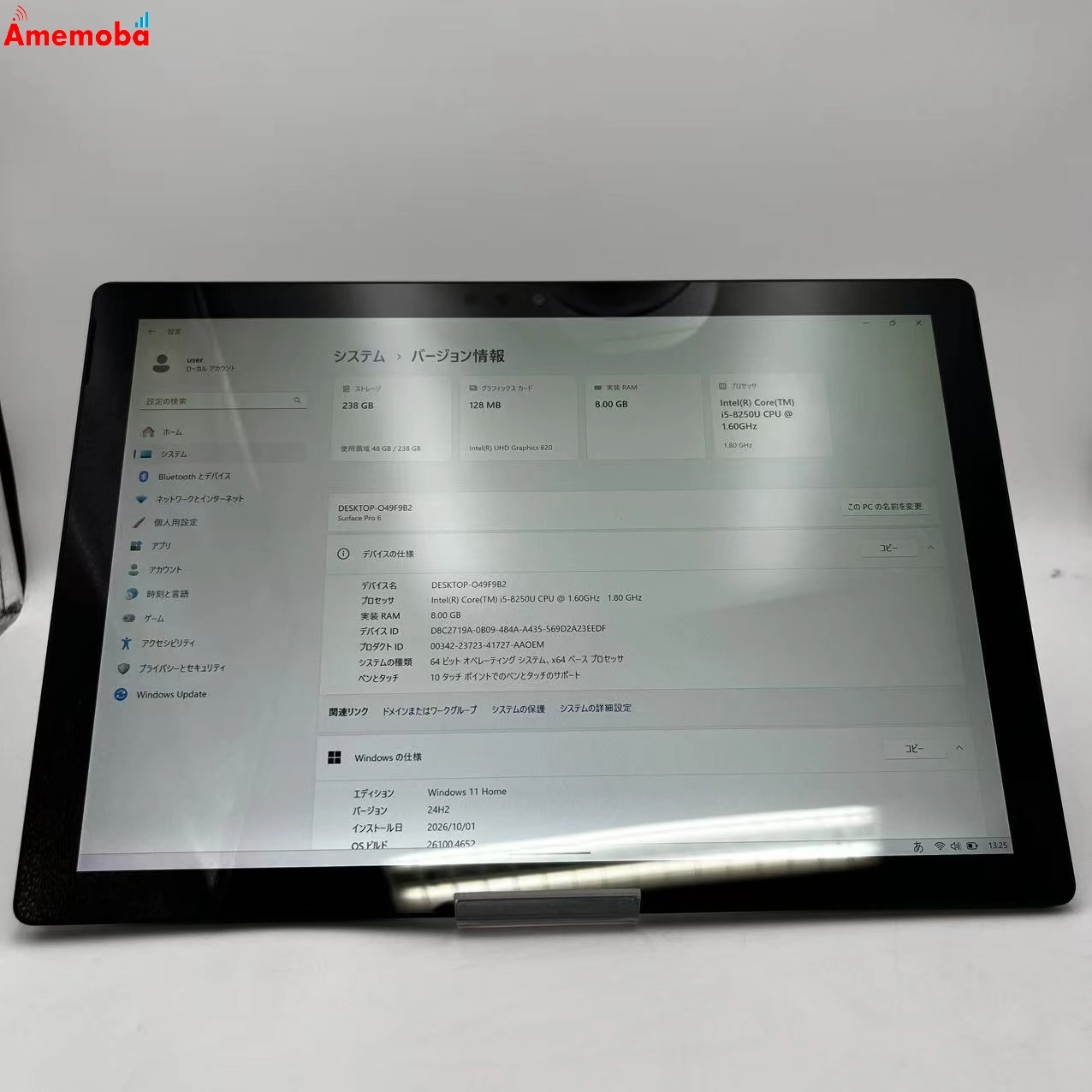 Surface Pro 6 8GB/256GB ブラック KJT-00023 ジャンク品