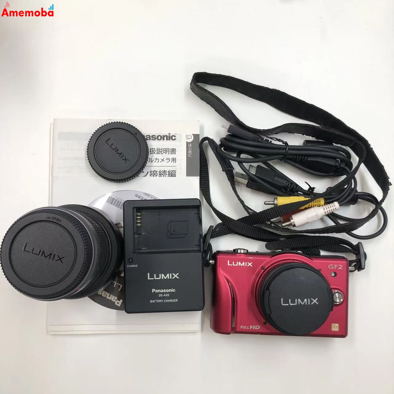 Panasonic LUMIX DMC-GF2W ダブルレンズキット ファインレッド
